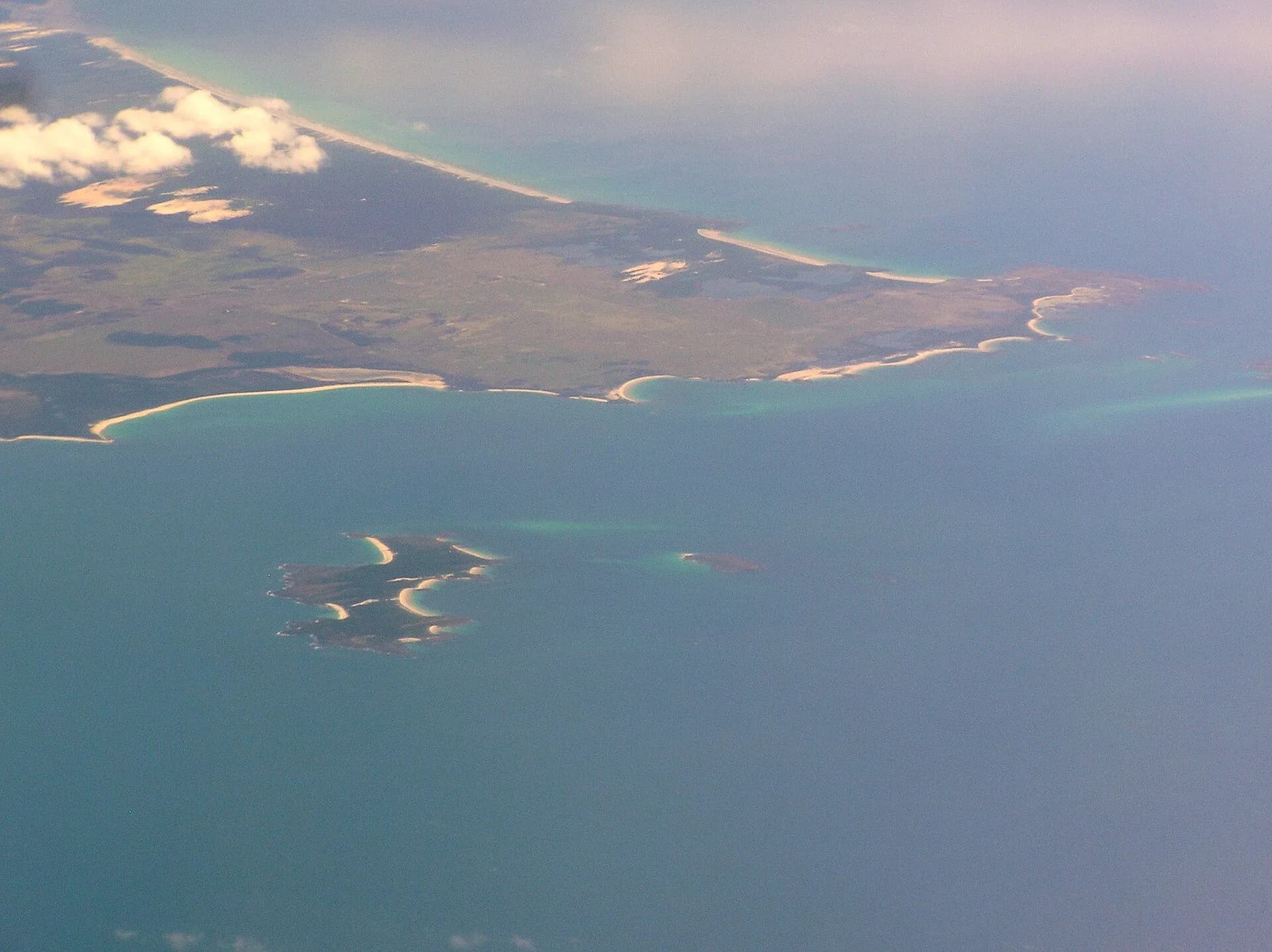 Cape Portland and offshore islands from the air