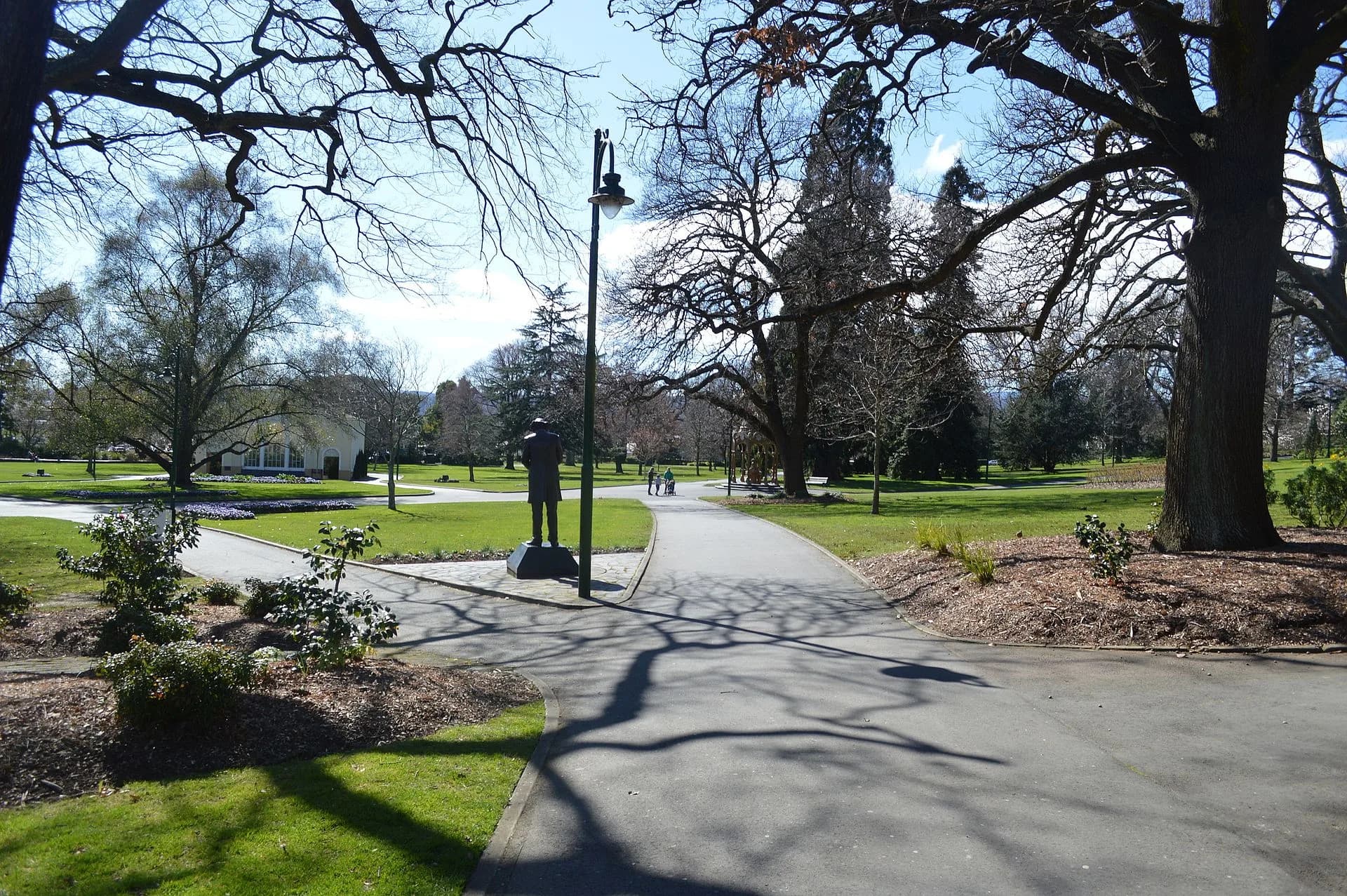 Large trees and lawns in Launceston City Park