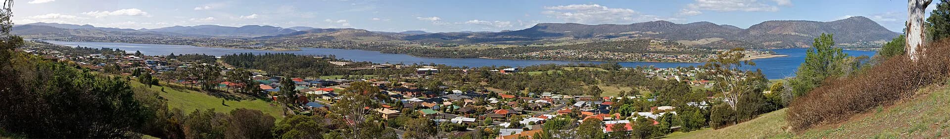 Austins Ferry and the River Derwent seen from Poimena Reserve