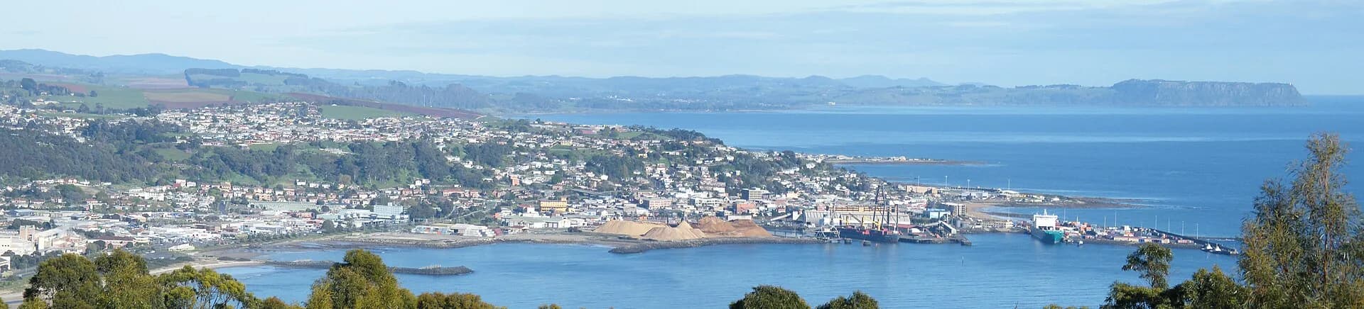 Panorama of Burnie city and its north-west coast