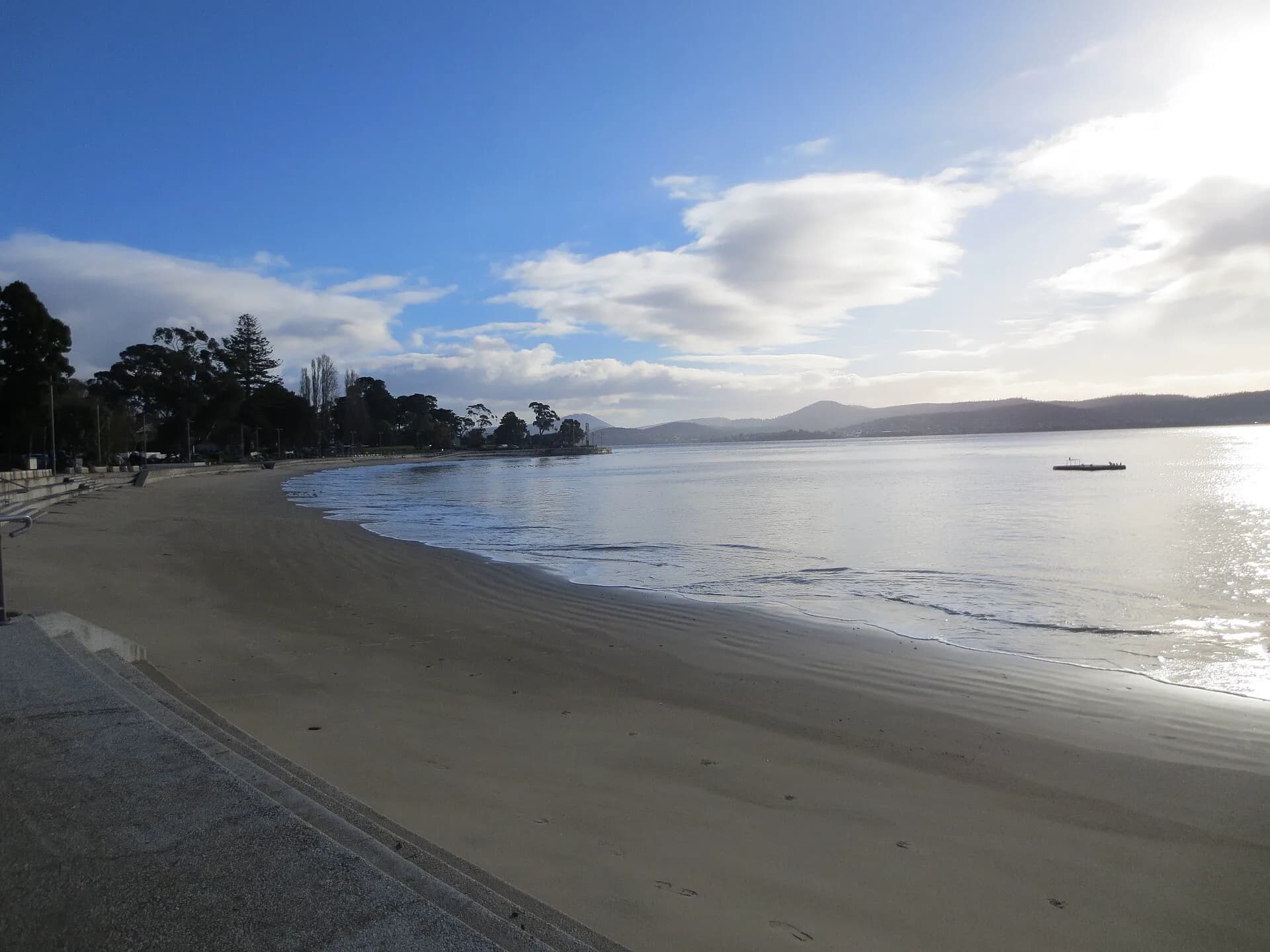 Early morning light over Long Beach in Sandy Bay