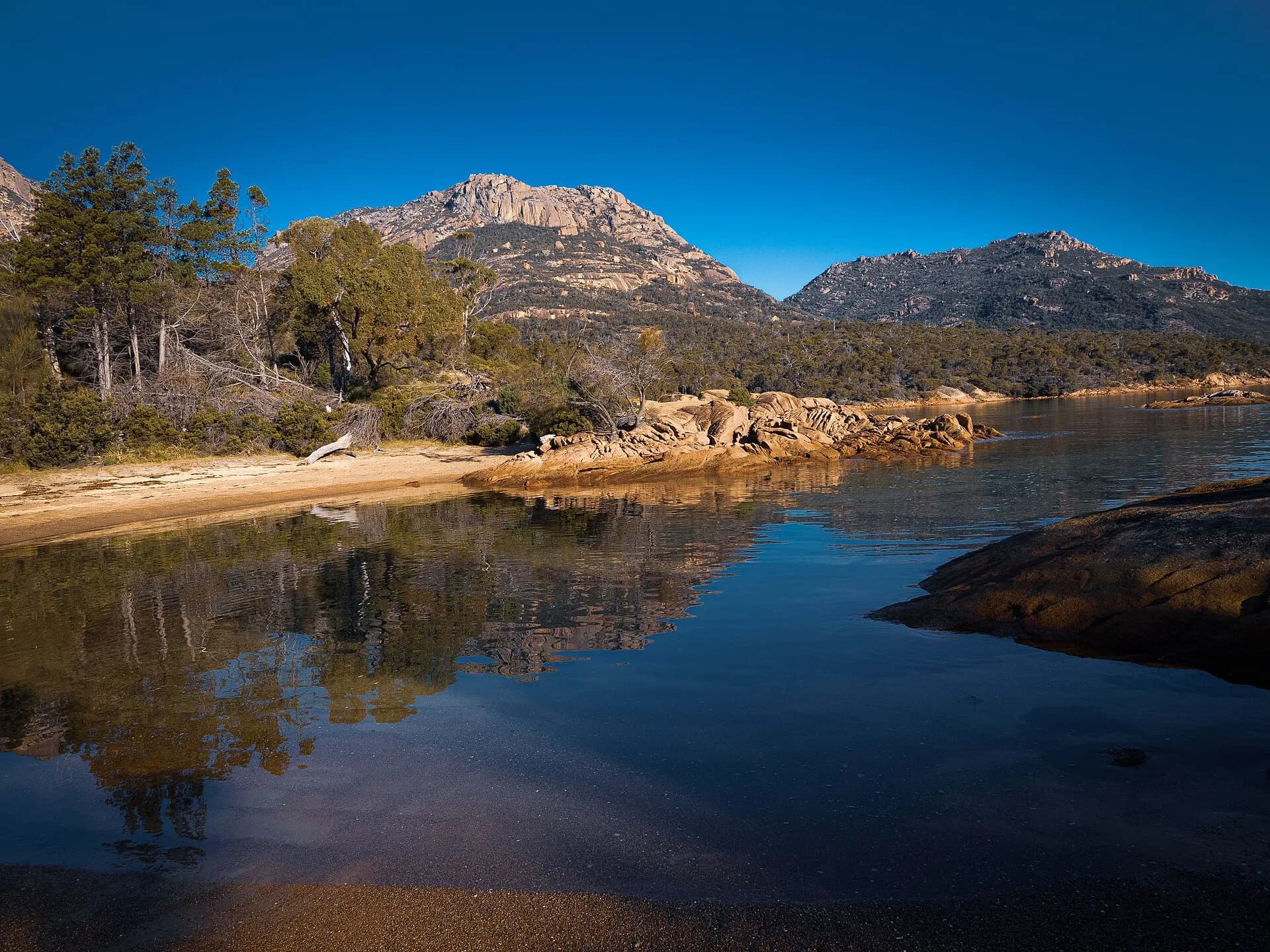 Open Tasmanian east-coast beach and headland