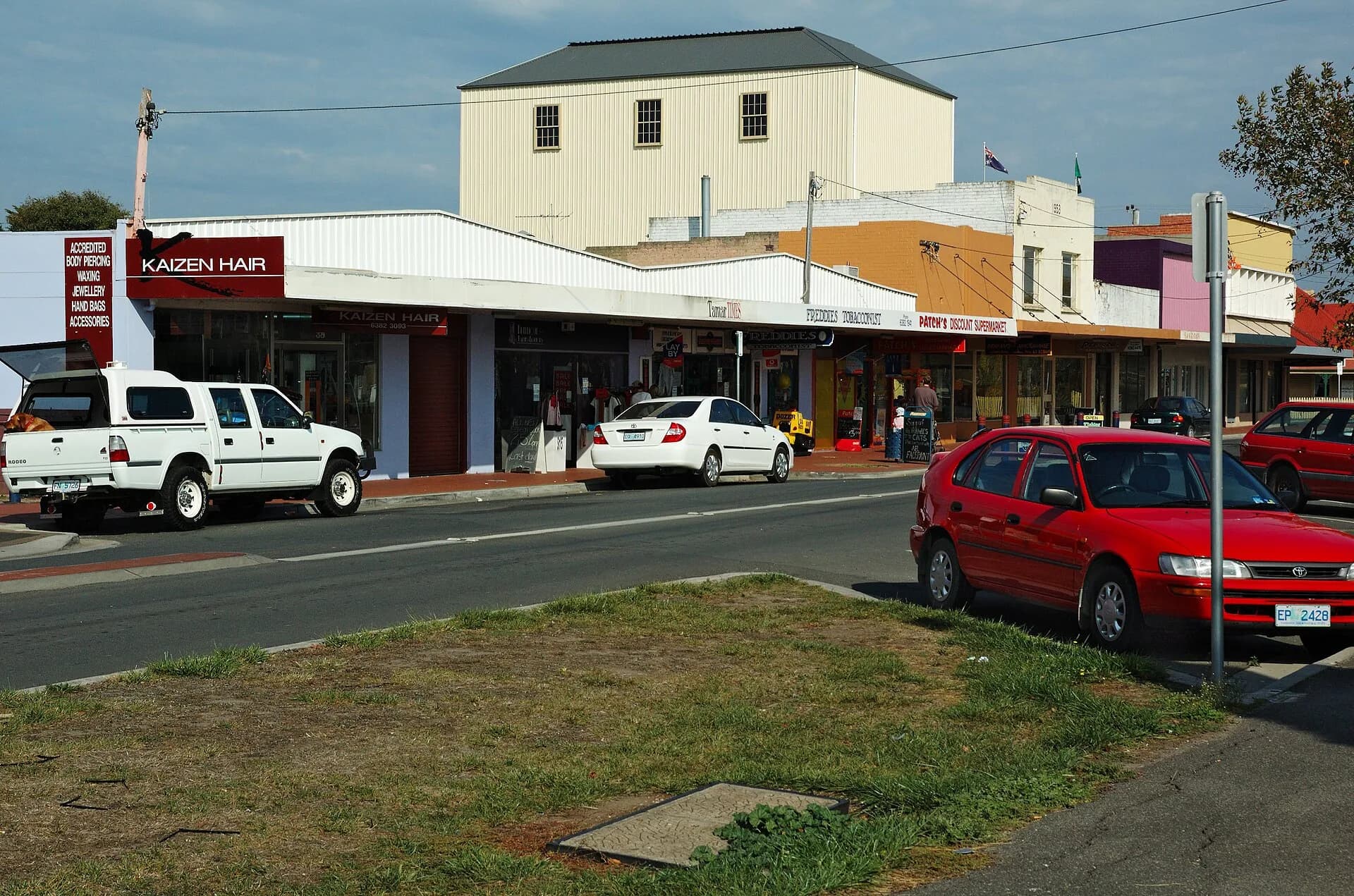 Shops along a George Town street