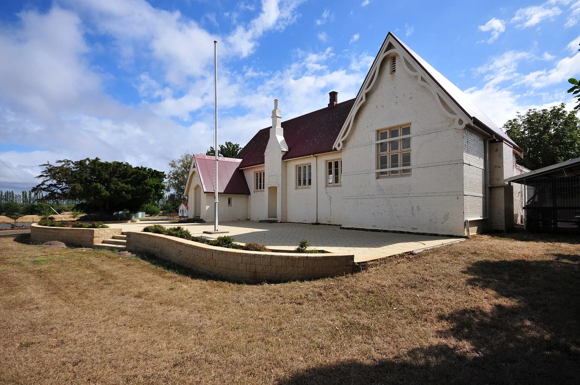Stone 1865 school building at Hagley