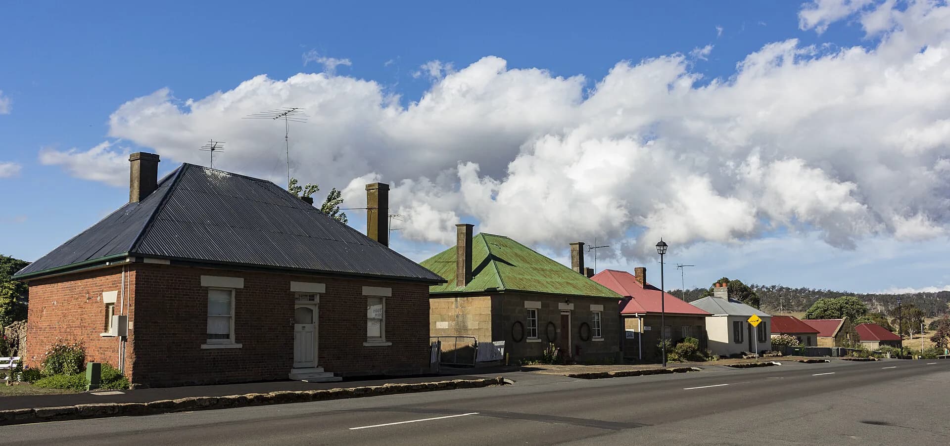 Open road and settlement landscape in the Southern Midlands