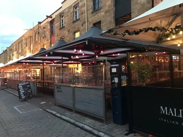 Restaurants and shops within the Salamanca warehouse row
