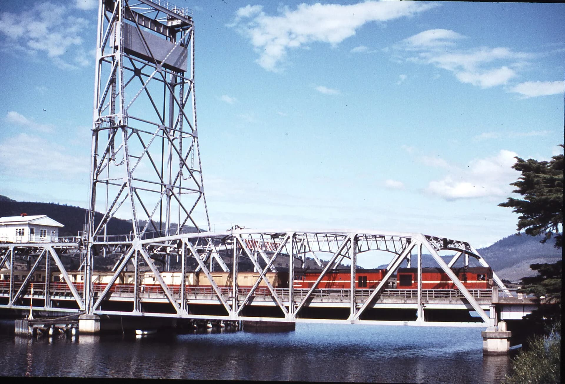 Passenger train on Tasmania’s north-south railway system