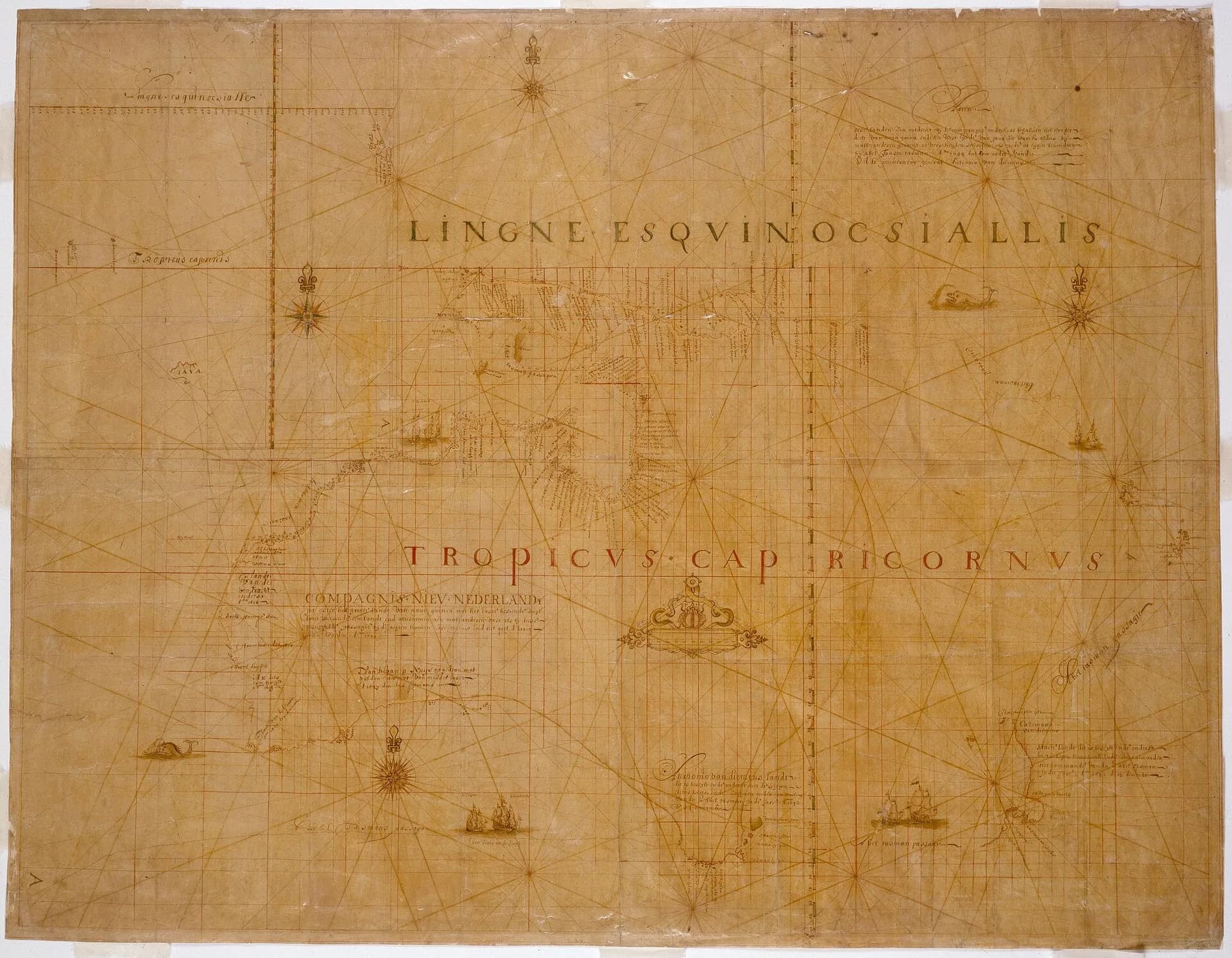 Seventeenth-century map associated with Abel Tasman’s voyage