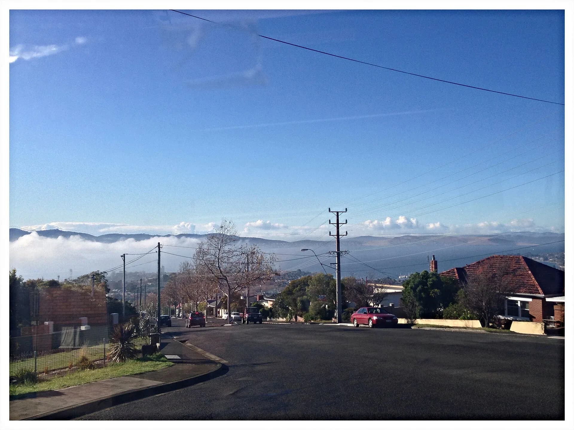 Hobart seen from the steep streets of West Hobart